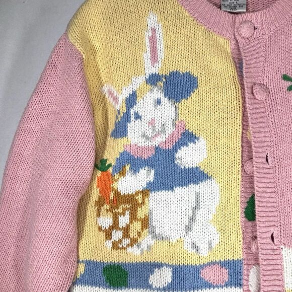 Vintage Alexandra Bartlett Cardigan Novelty Easter Grandma Sweater - Picture 2 of 8